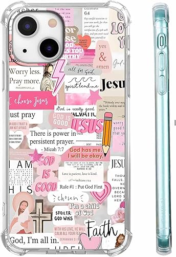 Miniatura 11 de Cubierta de Teléfono con Versículos de la Biblia y Citas Cristianas de Jesús en Collage, Funda Protectora Suave de TPU de Moda para iPhone 16 Pro,