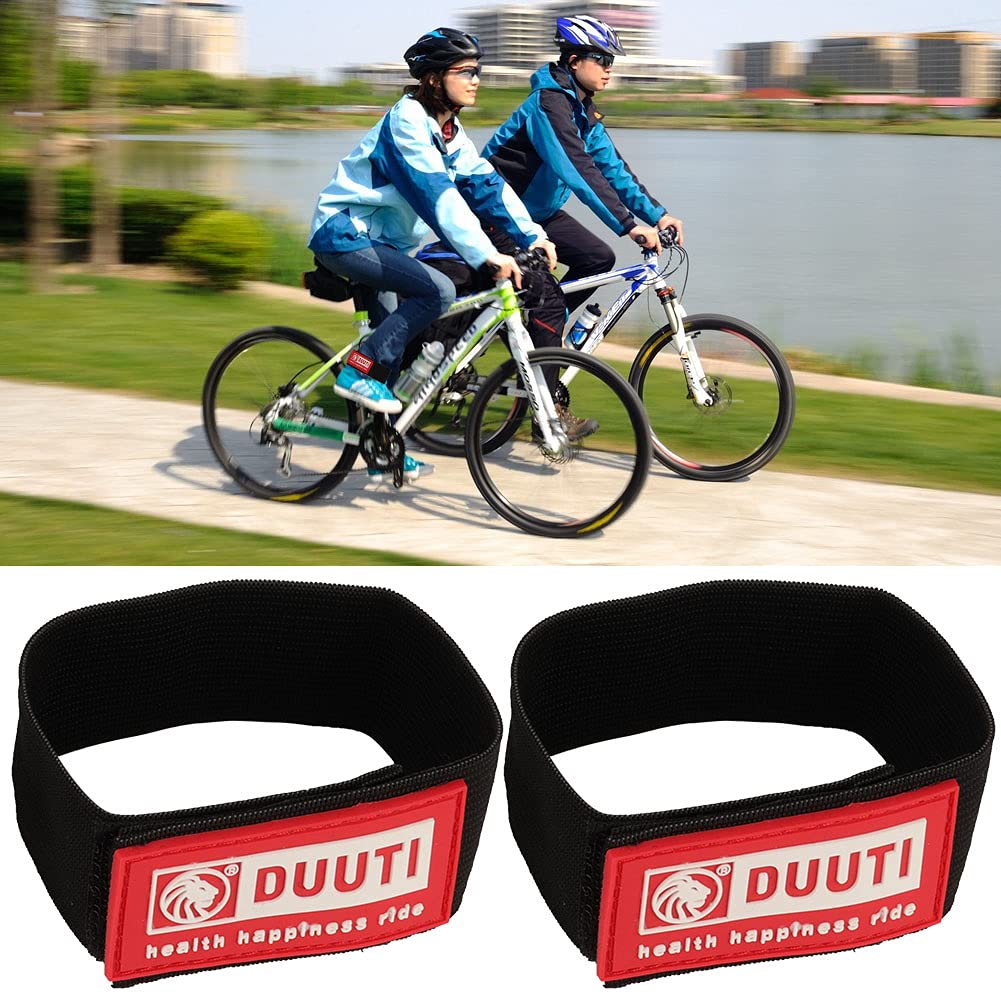 RiToEasysports 2-teiliger Fahrrad-Knöchel-Beingurt, Beinschutz-Knöchelbänder, Schützt die Hose des Radfahrers vor Ketten Beim Radfahren, Laufen, Gehen (Rot) Fashion