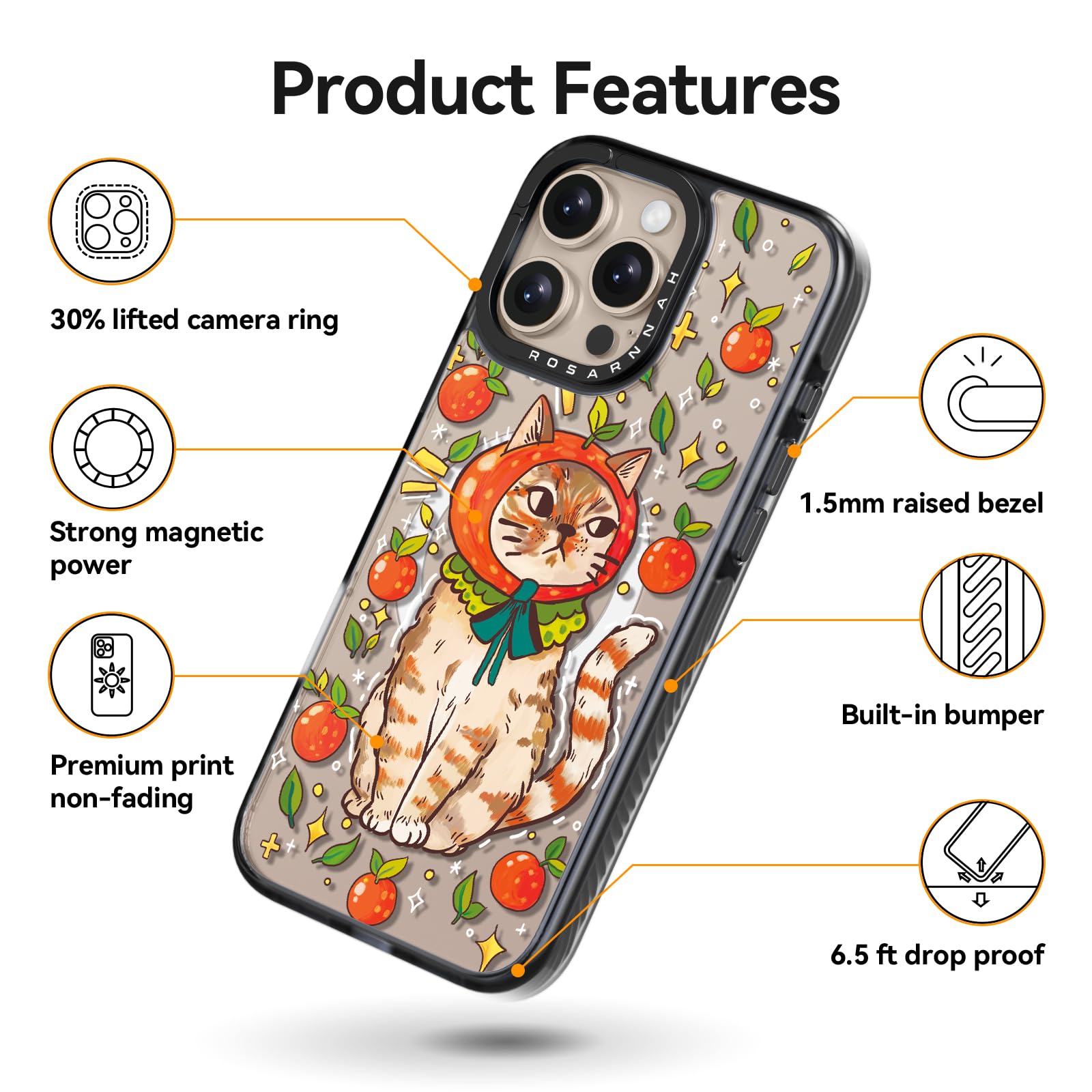 mana】AppleDesign Amazon.com: Rosarnnah Magnetic for iPhone 16 Pro