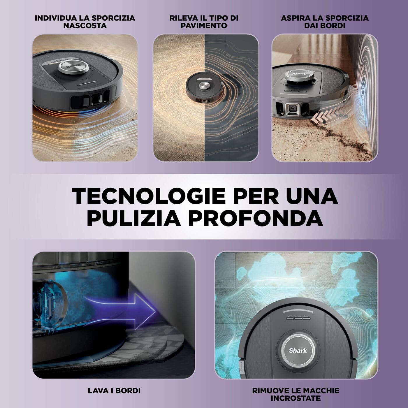 Shark PowerDetect, Robot Aspirapolvere Lavapavimenti 2 in 1, WiFi/App, Nero