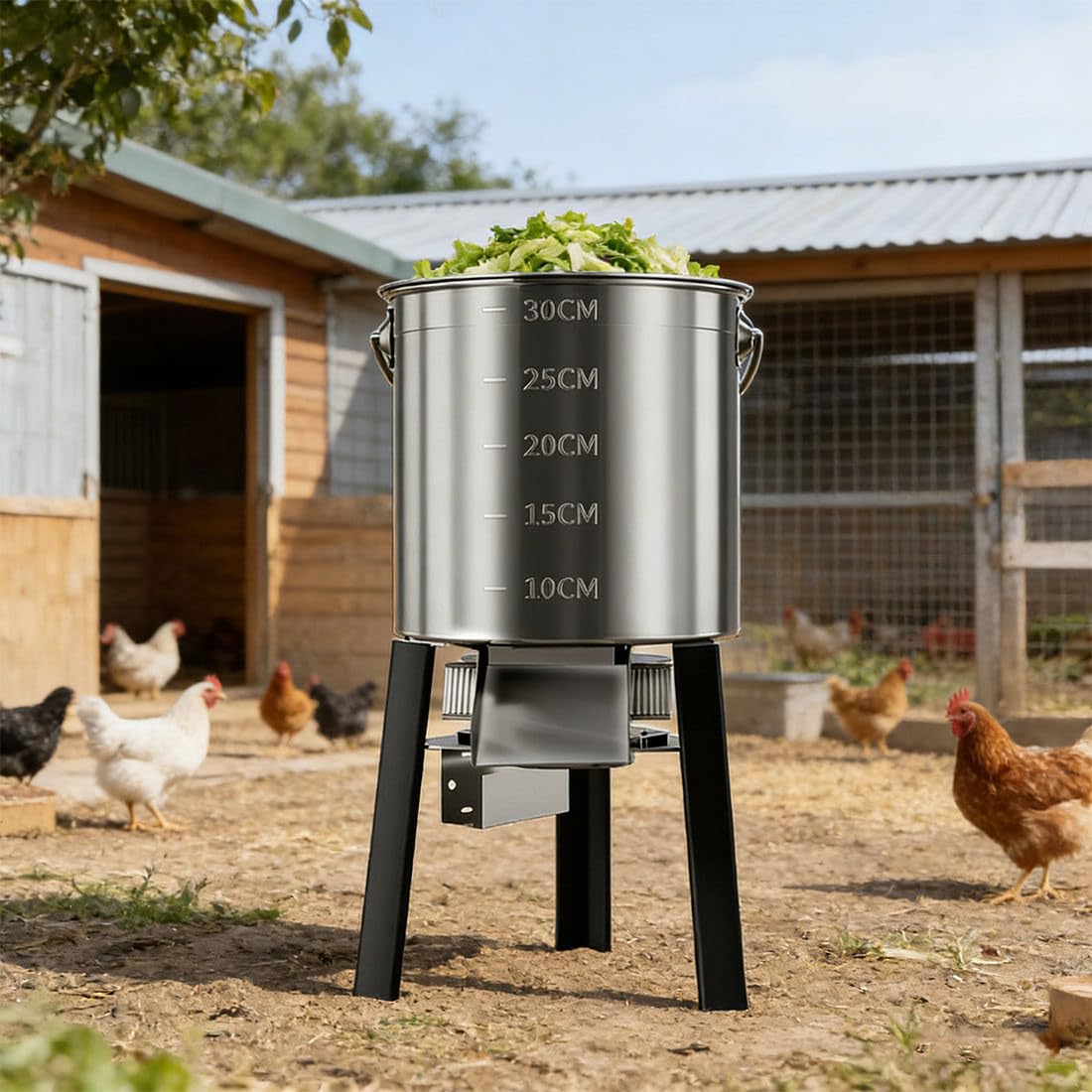 QianCruxtacy 200W Household Animal Food Vegetable Processor, Poultry Feed Crusher and Shredder with 201 Stainless Steel Body, Dual Blades for Rapidly Shredding Grass, Straw for Small Farms