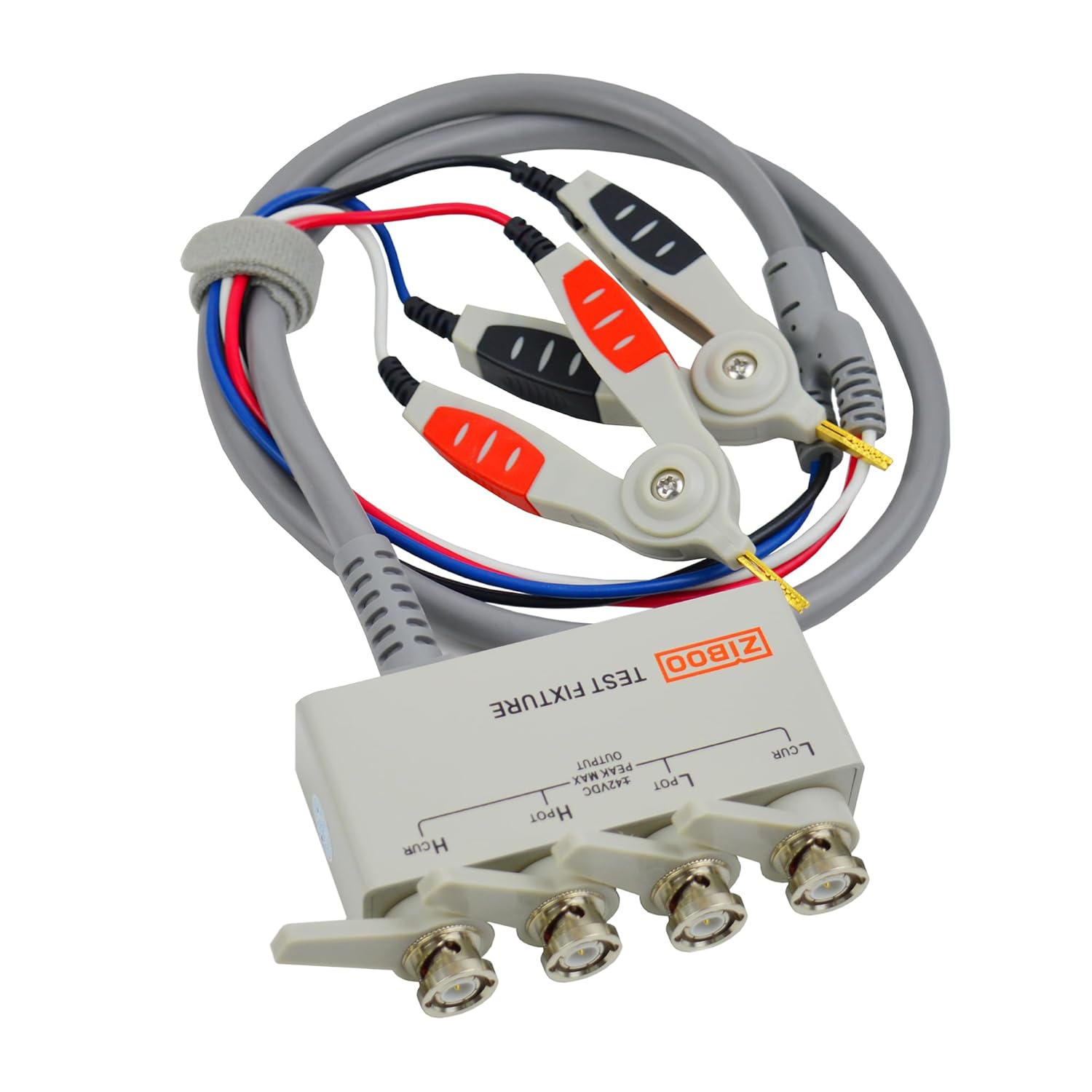 ZIBOO High-Precision LCR-06B 4 Wire Kelvin Clip, Kelvin Clip Test Lead,Four-Terminal Kelvin Test Line with Shielding Box,for use with 4 Terminal-Pair LCR Meters and Impedance Analyzers