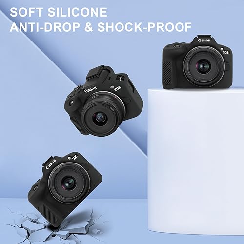 Vista 5 de BOVKE Funda protectora de silicona para cámara Canon EOS R50 sin espejo, funda suave para cámara Canon EOS R50, funda de video para vlogging, funda