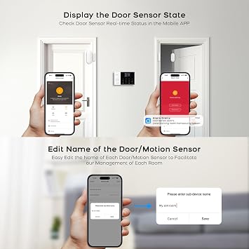 PGST Alarm Systems Complete System Home GSM/WiFi Alarm System with 120 dB Alarm Siren Intelligent Remote Control LCD Display Voice Prompt Security for Door Window Motorhome Home Garage