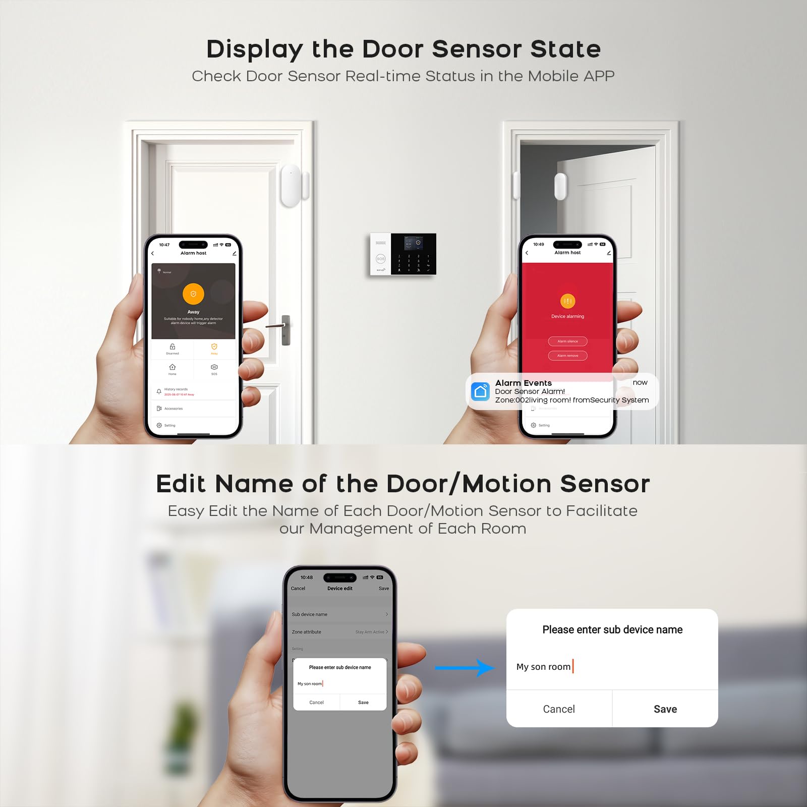 Sistema di Allarme GSM/WiFi con Sirena di Allarme da 120 dB, Telecomando Intelligente, display LCD, Annuncio vocale, Sicurezza per casa, ufficio