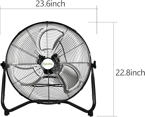 Miniatura 6 de hykolity Ventilador de piso de alta velocidad de 20 pulgadas, ventilador industrial de metal resistente de 3 velocidades 4650 CFM con sistema de