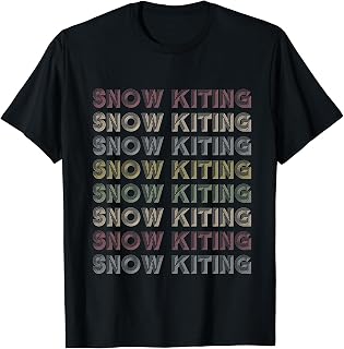 Retro Snow kiting Repetitive Vintage Snowkiter T-Shirt