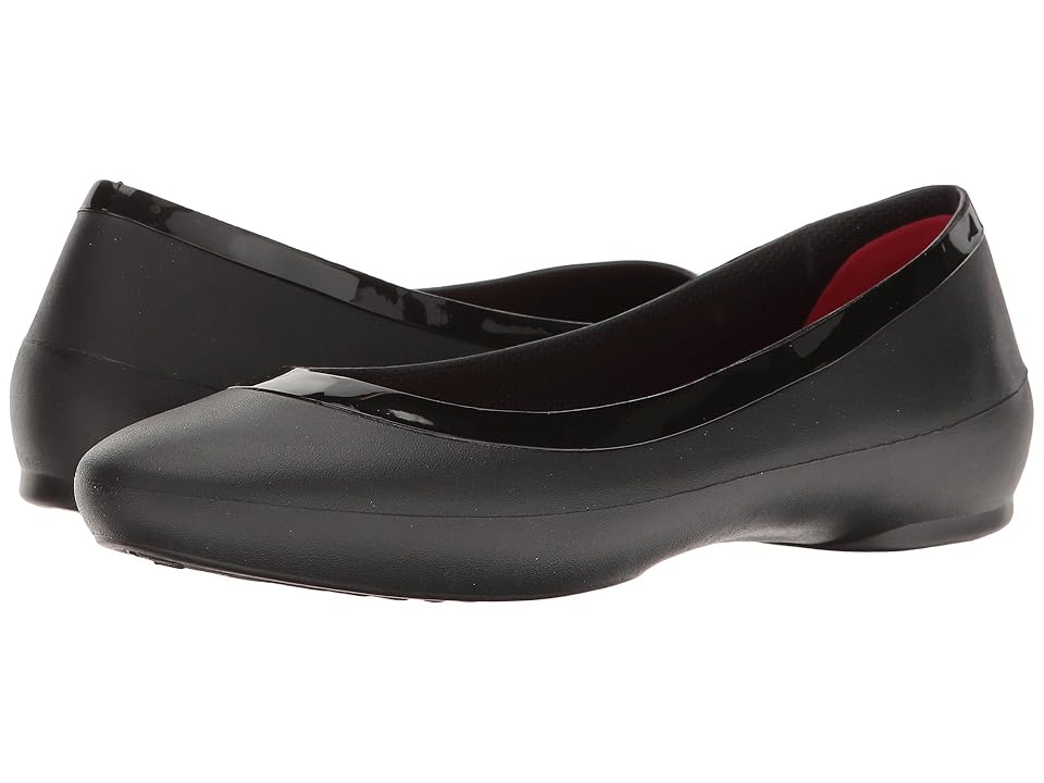 

Crocs Lina Shiny Flat (Black) Women's Flat Shoes