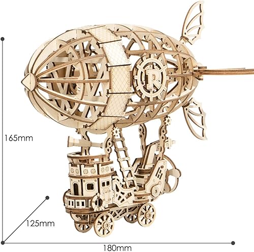 Miniatura 5 de Rolife Construye tu propio rompecabezas de madera 3D, kit de manualidades de madera, globo de aire caliente, regalo para niños y adultos