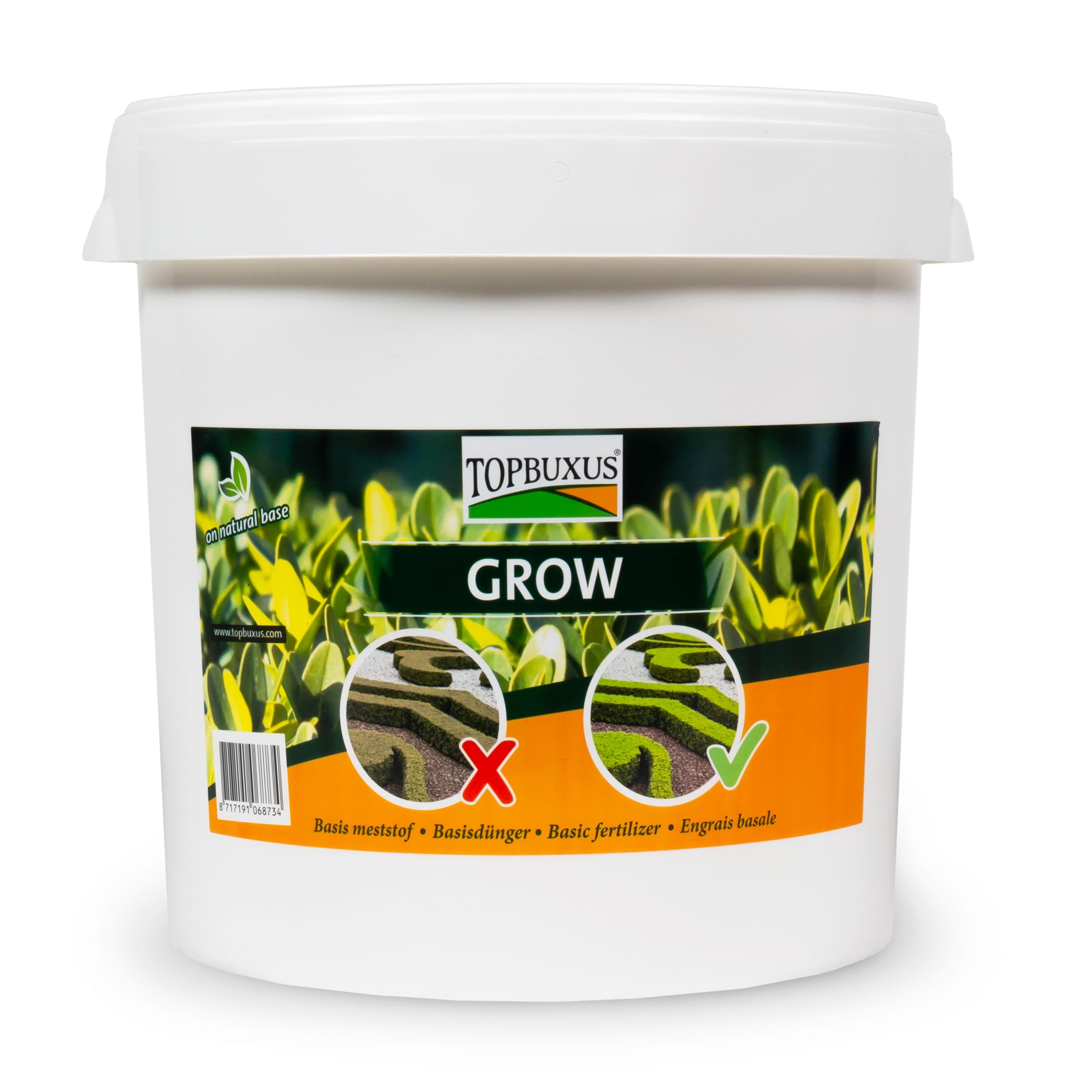 TOPBUXUS GROW - Professioneller Buchsbaumdünger - 20kg für 400m2 - Keine gelben Blätter