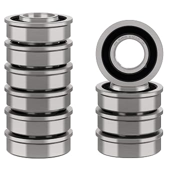 XiKe 10 Pack Flanged Ball Bearings 1/2" x 1-3/8" x 1/2" inch. | Applicable for Lawn Mower, Wheelbarrows, Carts & Hand Trucks Wheel Hub.