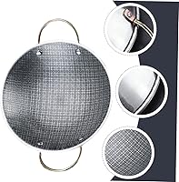 Vista 4 de TIDTALEO wok de acero Sartén china Sartén de acero inoxidable olla caliente salteado wok pan paella antiadherente sartén revuelto hexagonal sartén