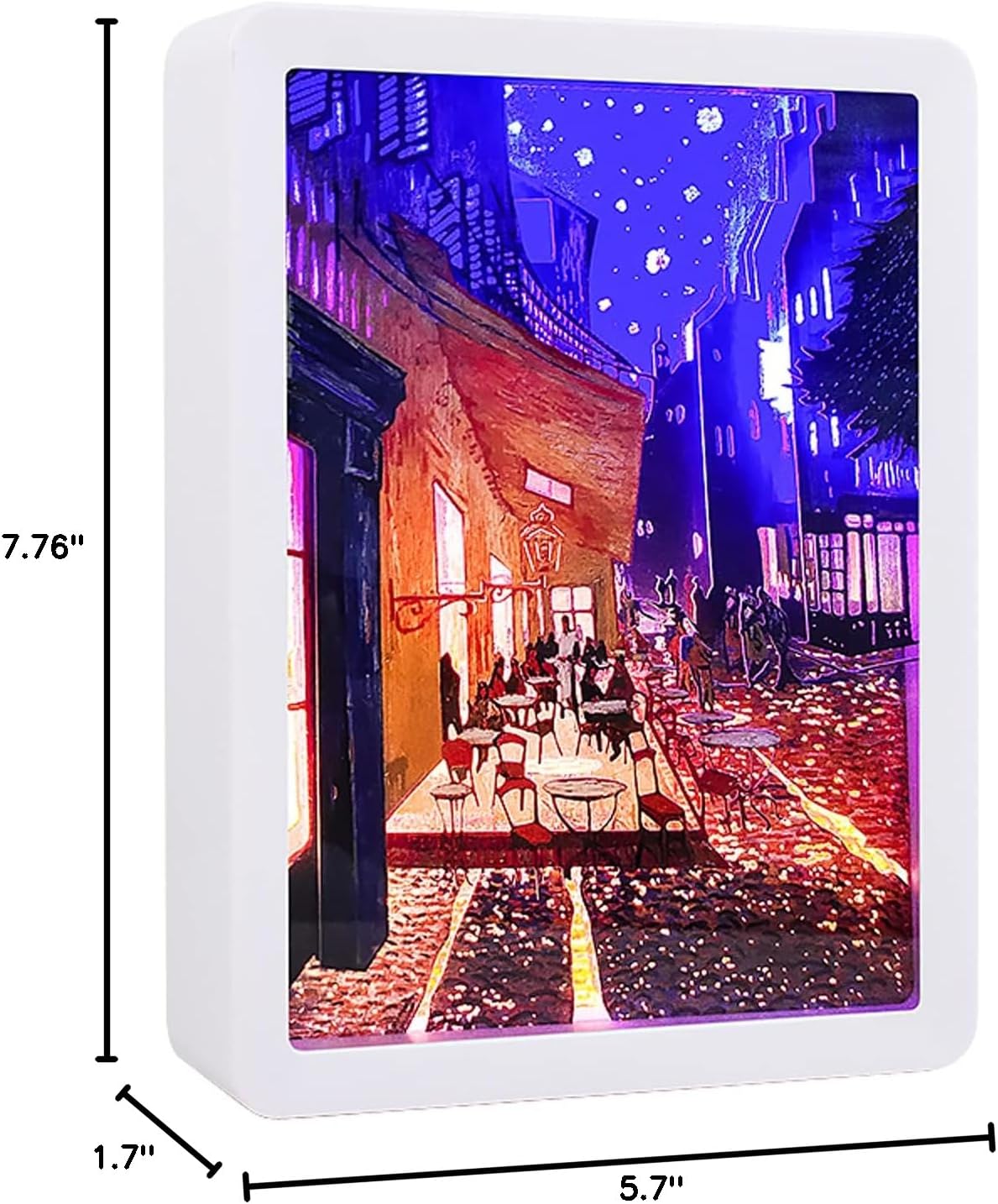 Papercut Light Boxes 3D Paper Carving Lamp, ABS Frame Paper Carving Night Light Desktop Lamp, Decor Light of 3D Shadow Box, Birthday Wedding Gift
