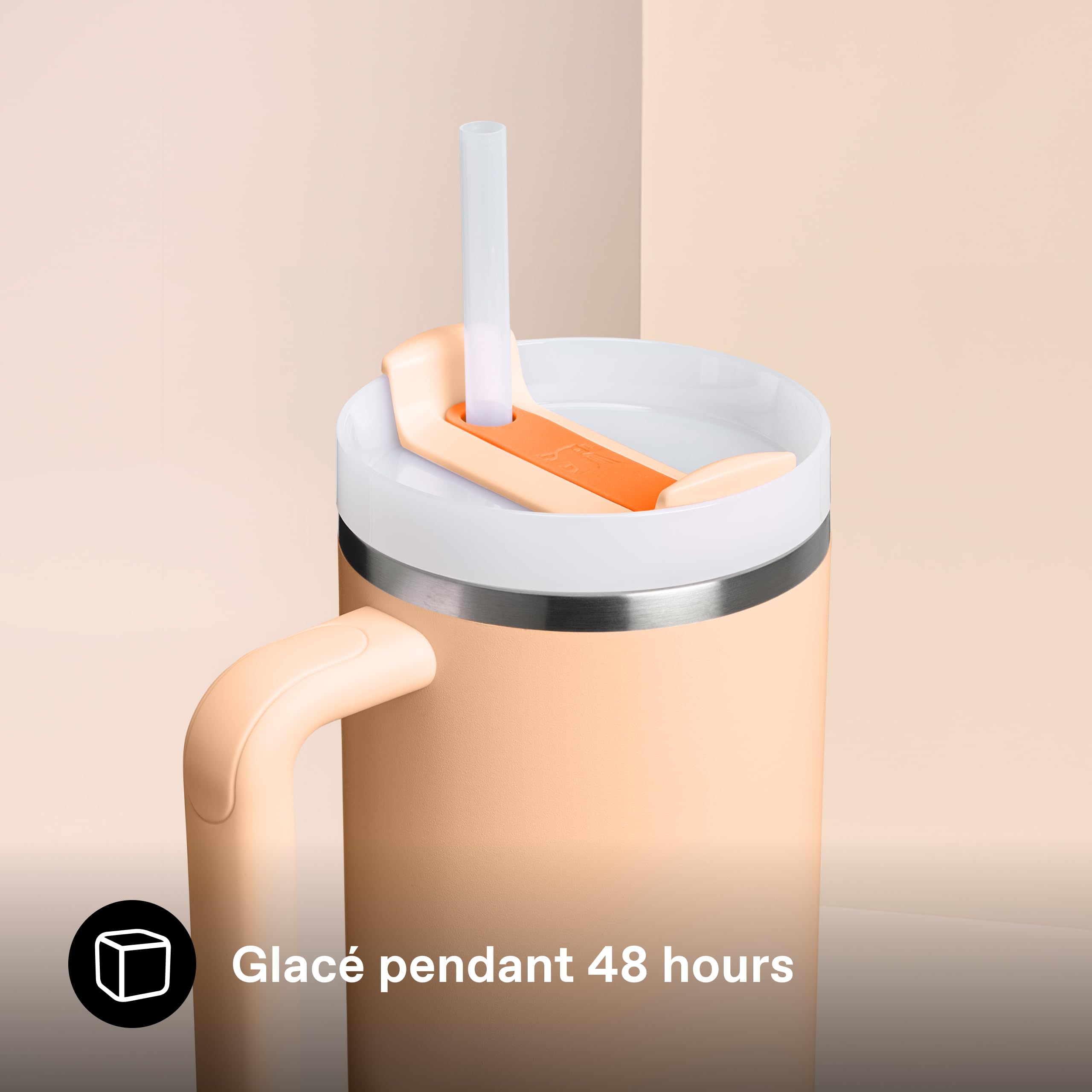 STANLEY 1913 Quencher Mug Isotherme avec Paille 1.2L - Orange Sherbet | H2.0 FlowState - Froid Pendant 11 Heures - Glacé Pendant 48 Heures - Thermos Lavable au Lave-Vaisselle - Gourde Inox Sans BPA