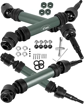 RC Driveshafts Axles Upgrades Part for 1/10 4WD Slash 4x4VXL,Rustler 4x4VXL,Stampede 4x4VXL,Jat0 4X4VXL,Steel Front Rear CVD Drive Shaft Hops Up,Replace #9051#9052,Titanium