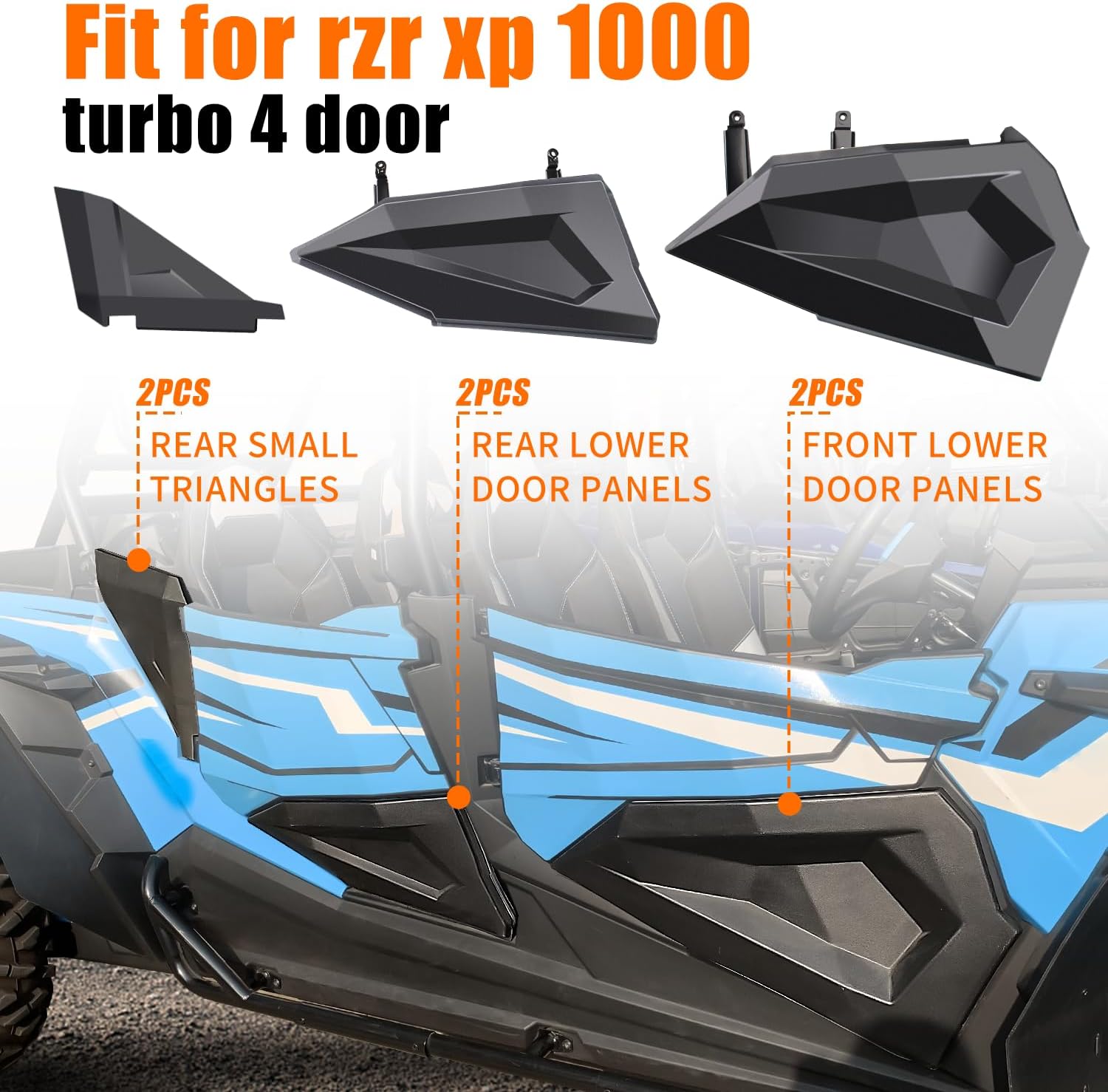 RZR 1000 Lower Doors, UTV Half Lower Doors Inserts Panels with Built-in Frame Compatible with Polaris RZR XP 4 1000/RZR S4 1000/Turbo/RZR 900 4 Doors 2014-2023 Accessories, Replace 2879942