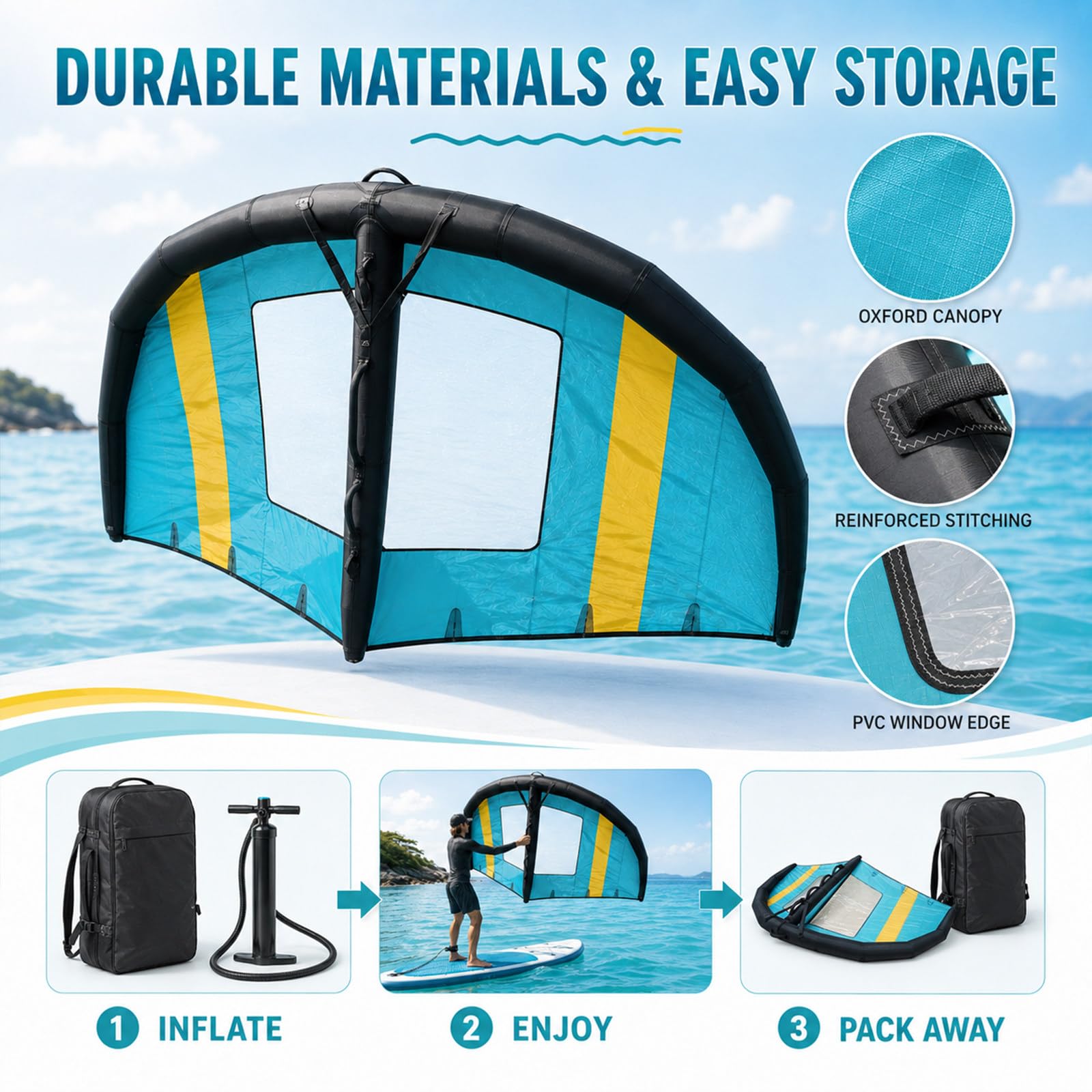 Handgehaltener Surf-Wing für SUP und Wingfoilen 5m²
