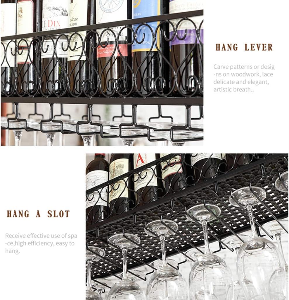 Mounted Hanging Bottle Holder Racks, Ceiling Racks Adjustable Height,All Shelf Storage Rack, Glass Rack Goblet, Bar Decoration