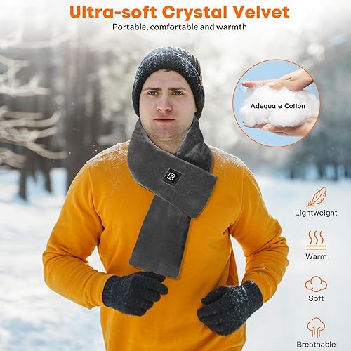 Miniatura 4 de Almohadilla térmica de cuello inalámbrica con cargador de energía de 5000 mAh, calentador de cuello para alivio del dolor y rigidez, envoltura