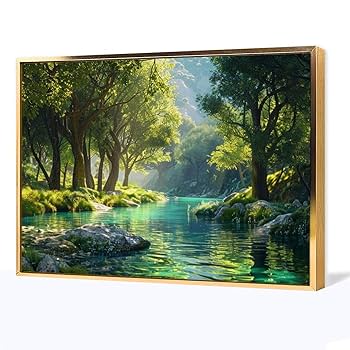 Amazon.co.jp: 絵画 森林公園インテリア 絵画 美しい自然の風景
