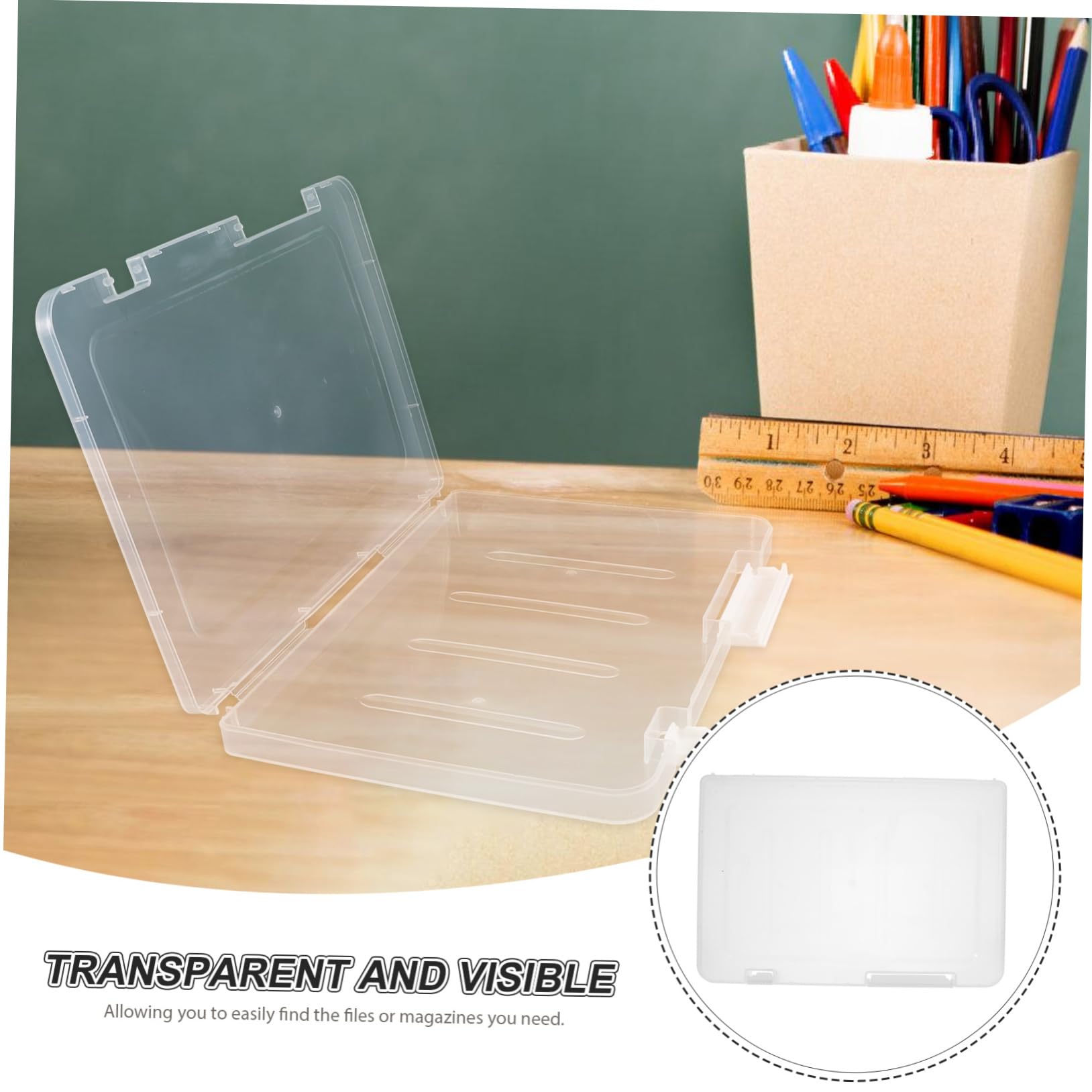 Zeitschriftenaufbewahrungsbox Packung Pp Transparent Tragbar mit Deckel