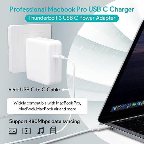 Miniatura 5 de Cargador Mac Book Pro - Cargador USB C de 96 W para puerto USB C, MacBook Pro y MacBook Air, iPad Pro, Samsung Galaxy y todos los dispositivos USB