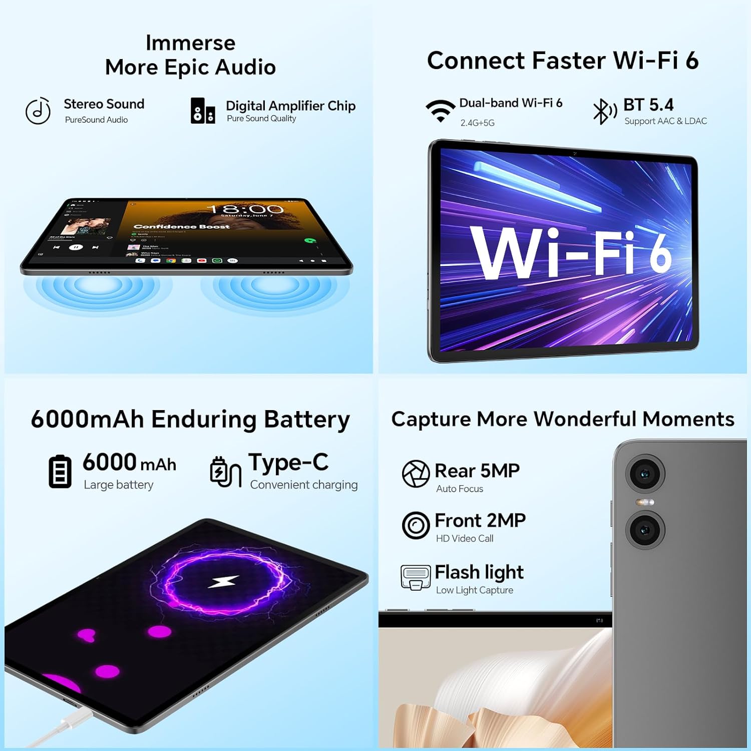 TECLAST Android 16 Tablet 10 inches, Tablet with Keyboard+Case+Stylus+Mouse 10 Accessories Set, 12GB RAM + 128GB ROM (1TB TF), T7200 Octa-core CPU, 5G Wi-Fi/Widevine L1/GPS/6000mAh/BT5/GMS/OTG, 2026