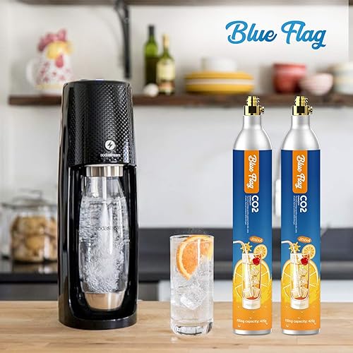 Miniatura 7 de BLUE FLAG Carbonador de CO2 de 60 L compatible con electrodomésticos Sodastream de 145 onzas juego de 2