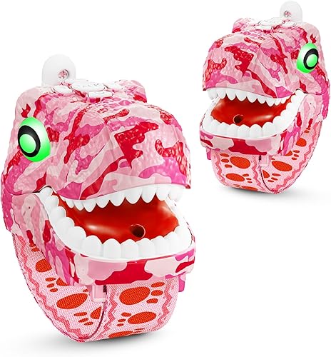 Miniatura 8 de MLDKA Walkie Talkies de dinosaurio para niños, paquete de 3 unidades de equipo de campamento T-Rex juguetes al aire libre para niños y niñas de 3 a