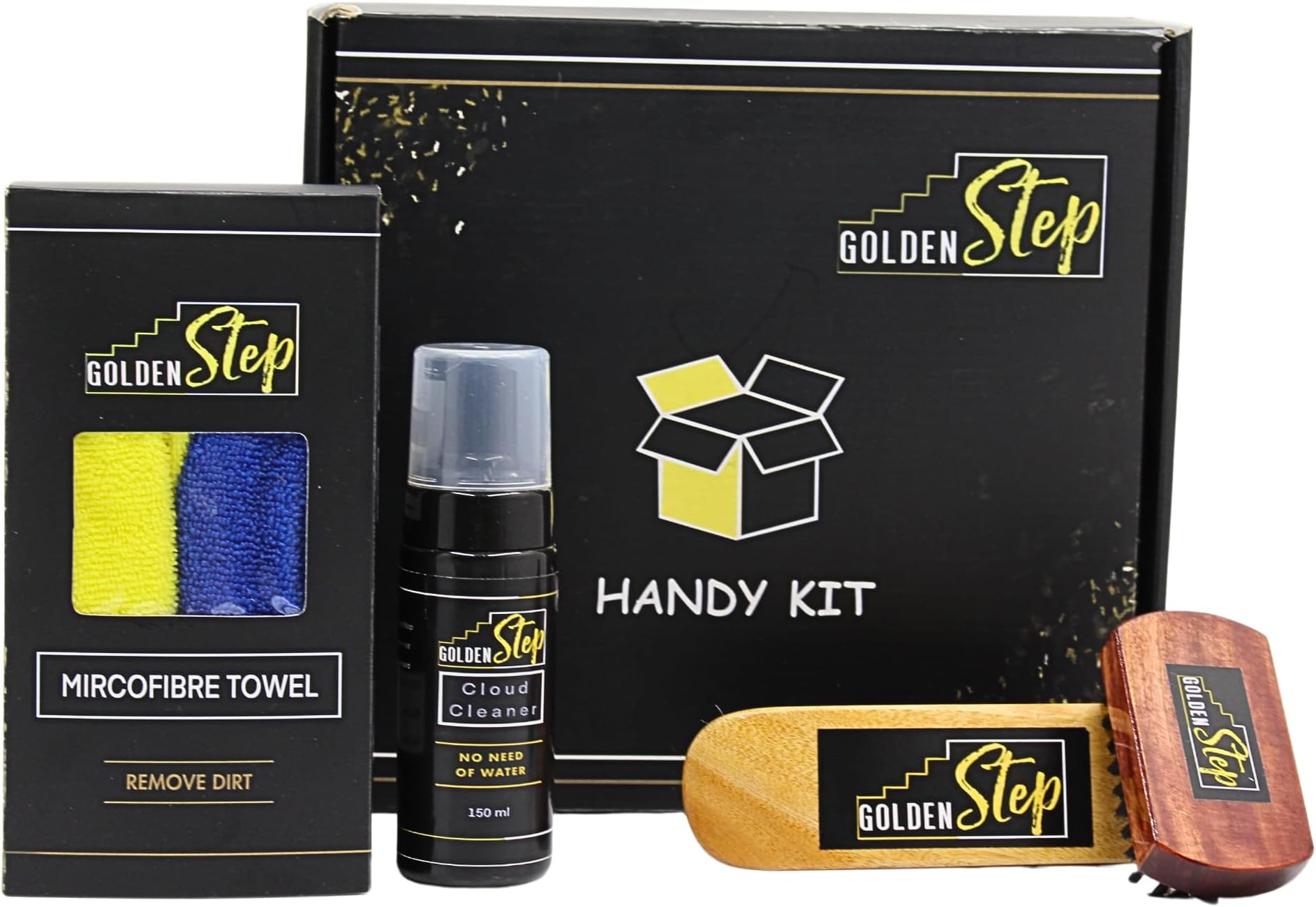 Golden Step Handy Kit | Sneaker Cleaning Kit | Sneaker Cleaning Brushes | Premium Brushes | Surface Mat | Shoe Cleaning Microfiber Towels | Shoe Care| Suitable for Sneaker, Nubuck, Canvas