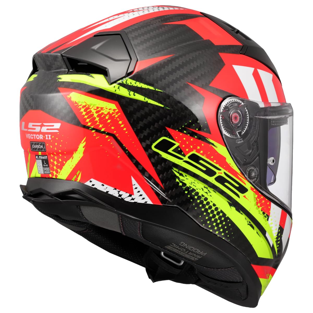 LS2 Unisex Vector Ii Carbon Tantic Red Blue Integraler Motorradhelm