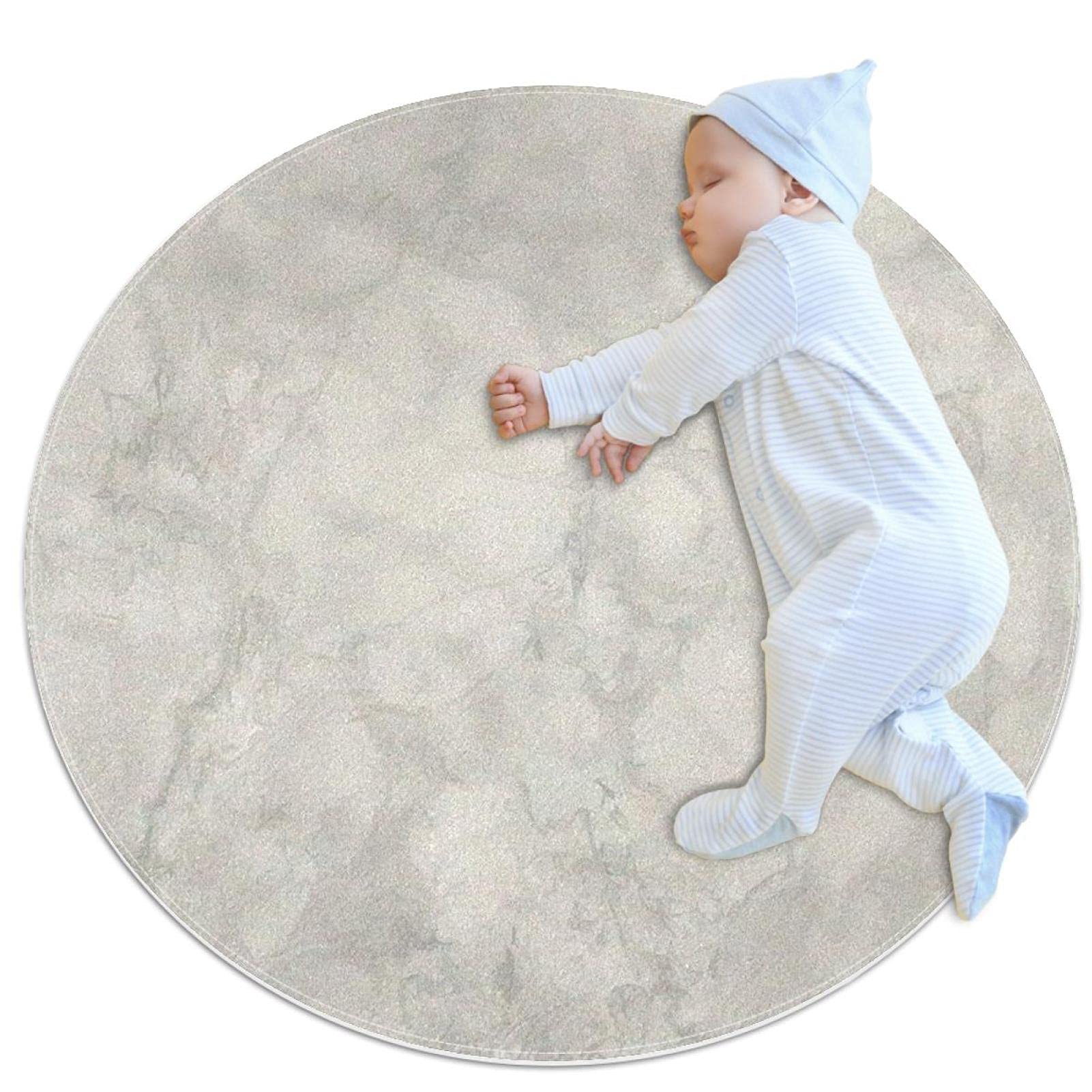 Tapis rond pour enfants motif marbre 80x80 cm idéal pour le coin lecture du salon