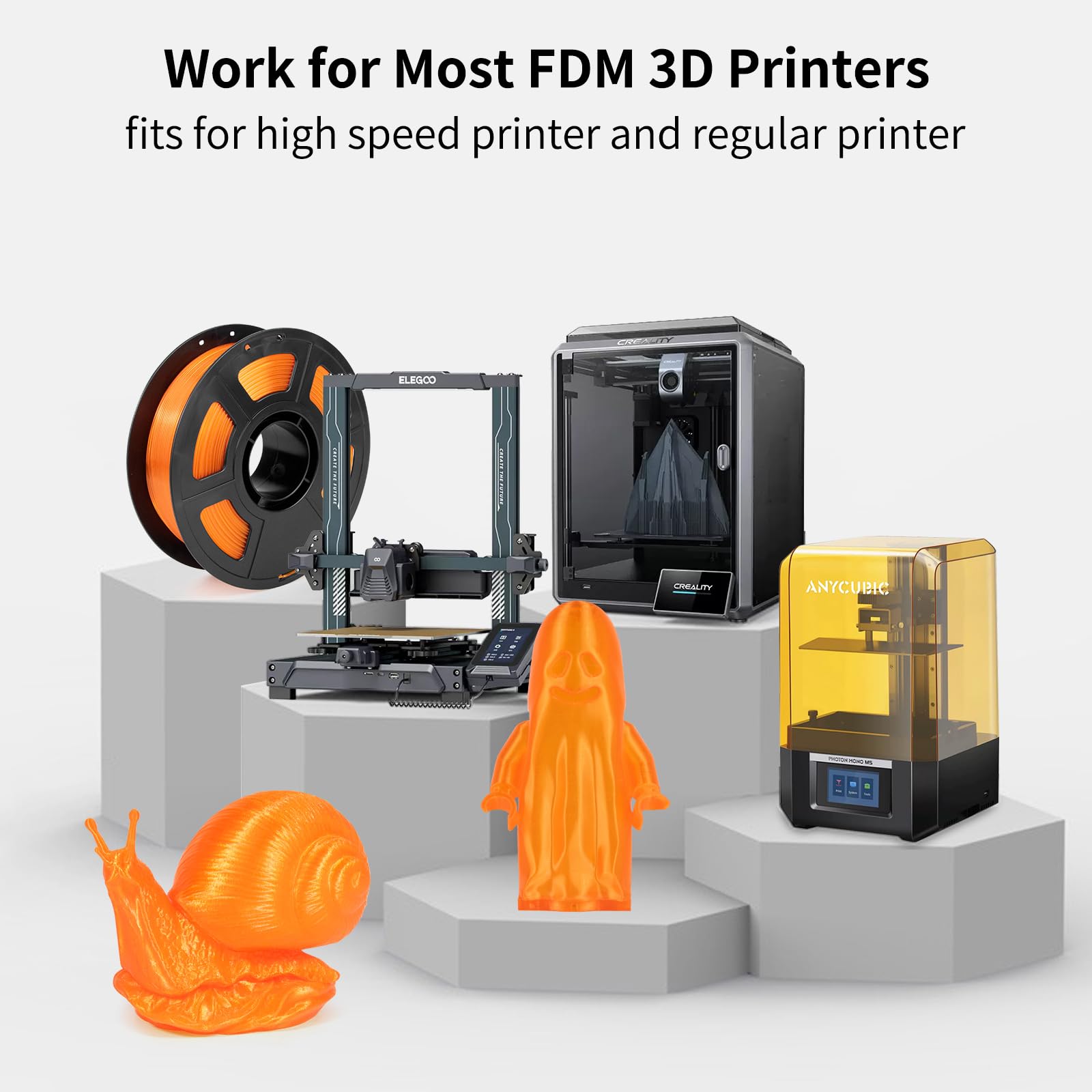 IEMAI PETG Filament 1.75mm 1Kg, Transparent Orange