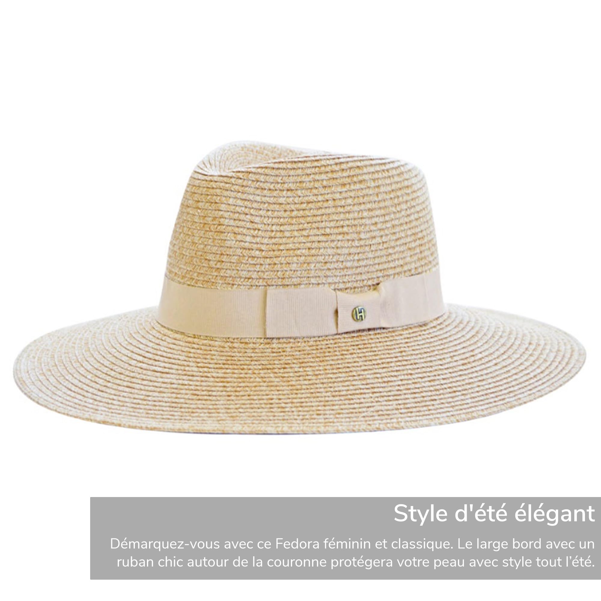 Fiona Fedora Chapeau de Soleil Femme Anti UV UPF50+ Certifié M/58cm Taille Régable
