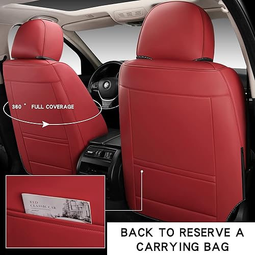 Miniatura 2 de BLINGBEAR Fundas de cuero de cobertura completa para asiento de automóvil, ajuste universal para la mayoría de automóviles, camiones y SUV, con