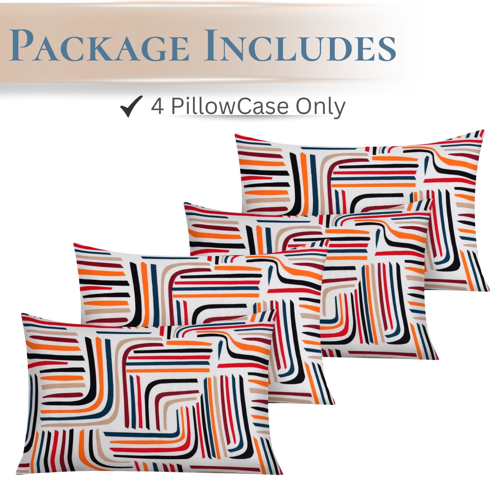 EverSoft Bedding Pack of 4 Pillowcases 50x75cm Soft Pillow Cases, Wrinkle Free Easy Care Pillow Covers - Image 2