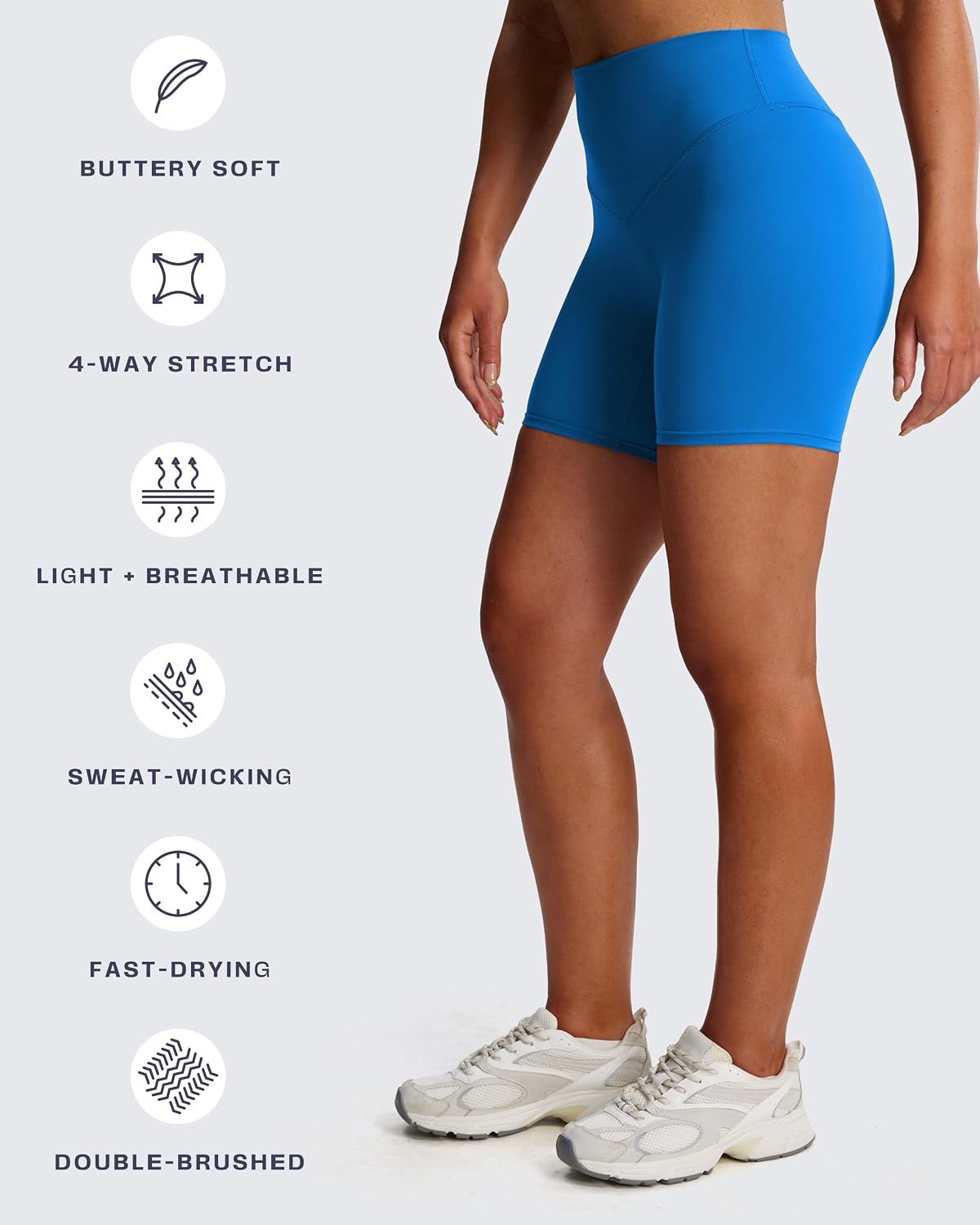 Aoxjox Metamorph Breeze Workout Biker Shorts for Women Tummy Control High Waisted Exercise Athletic Gym Yoga Short 6"