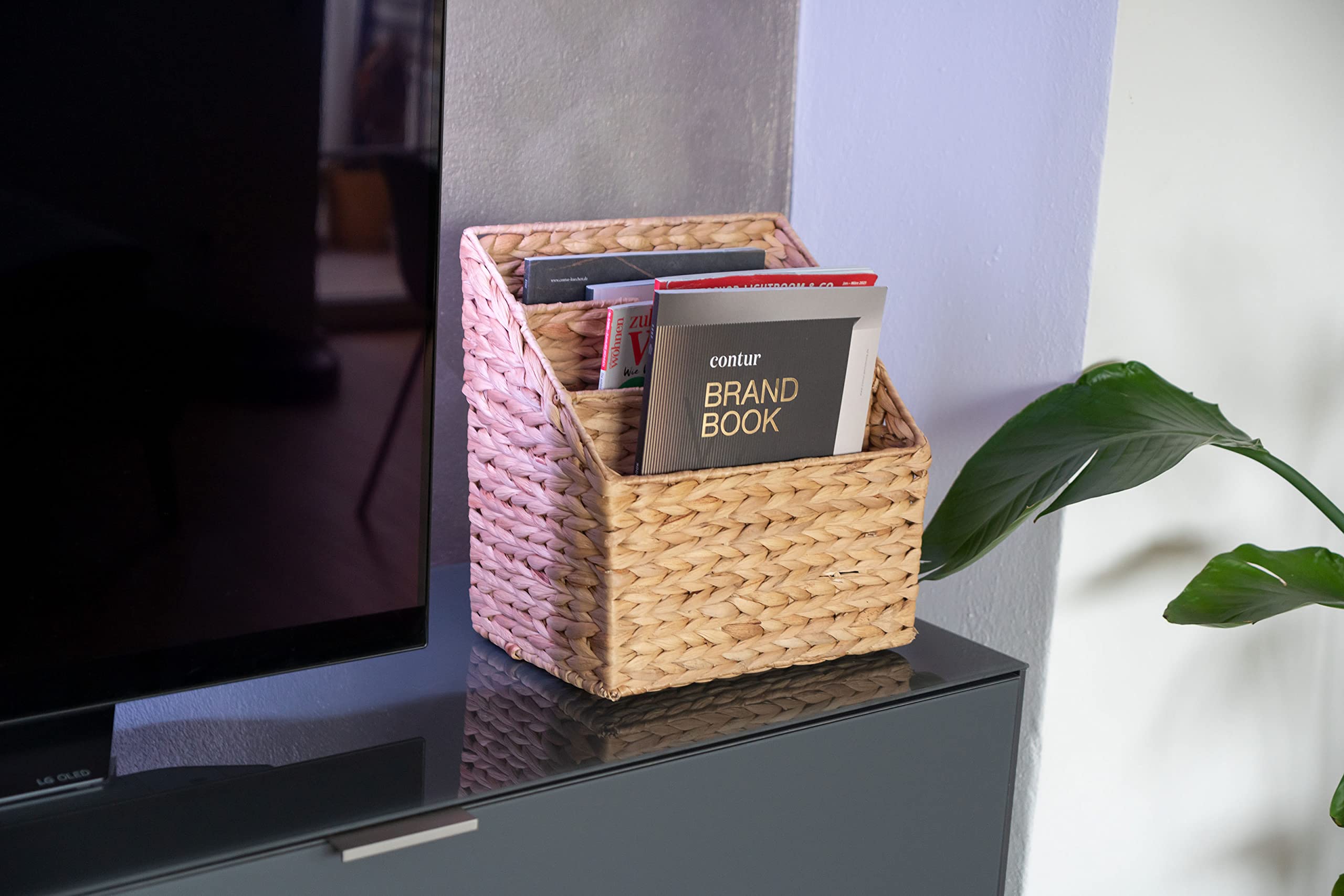 Portariviste In Giacinto D'Acqua Con 2 Scomparti - Design Naturale Per Soggiorno O Ufficio - Foto 12