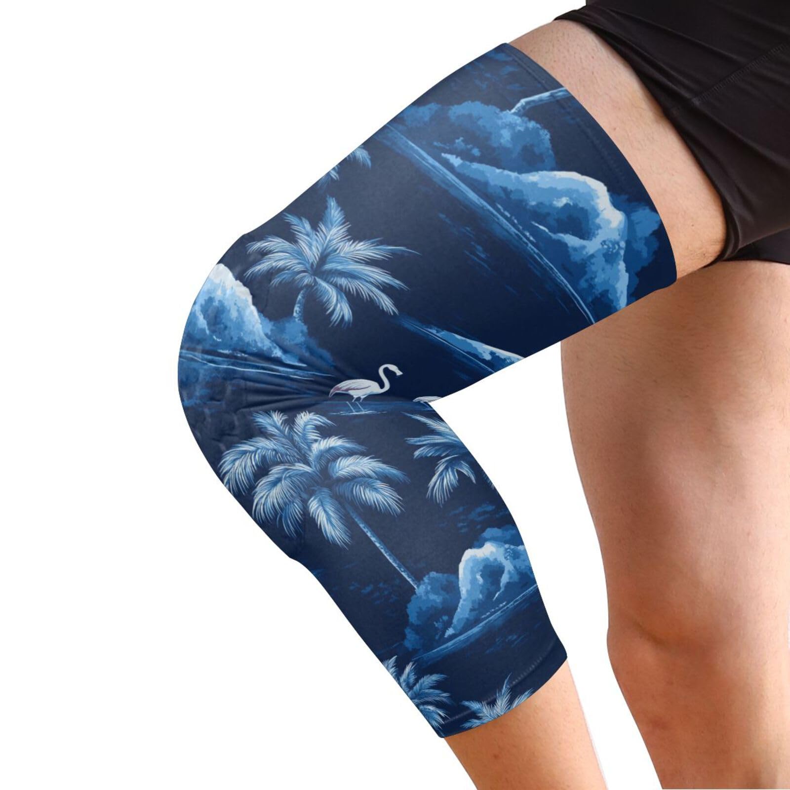 JUNZAN Tropical Flamingo Basketball Knee Pads for Youth Kids Wrestling Knee Pads with Sleeves Sport Kneepads for Volleyball Football Navy Blue