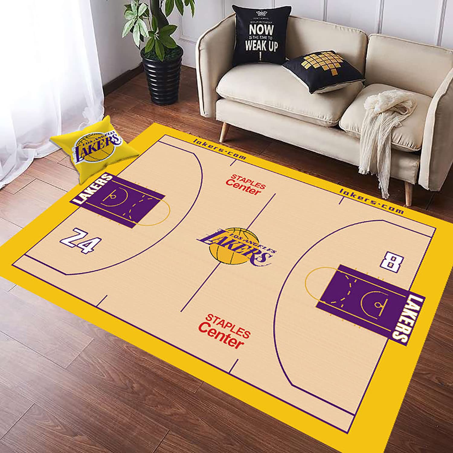 ☆新品☆ NBA レイカーズlakers ラグインテリア絨毯バスケ