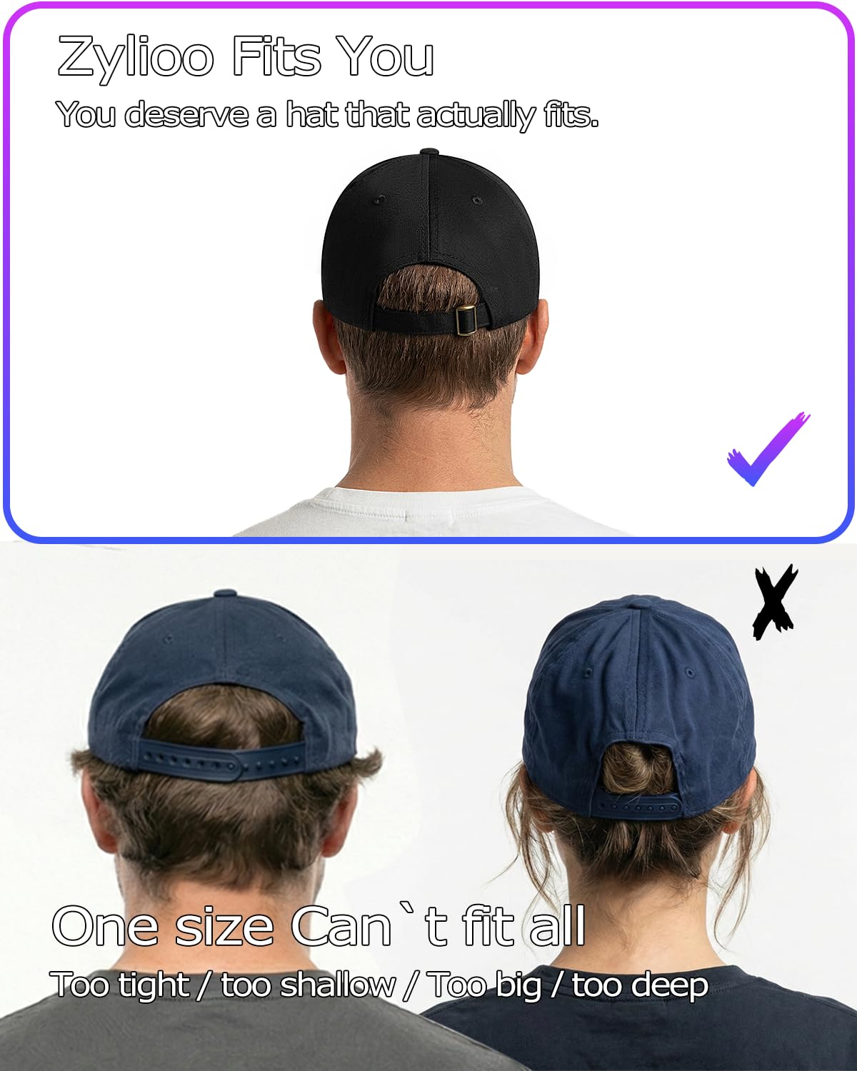 Zylioo Gorra de béisbol de lino XXL para hombres y mujeres, sombrero de verano transpirable grande, gorra casual ajustable para viajes, caminar, playa — view 3