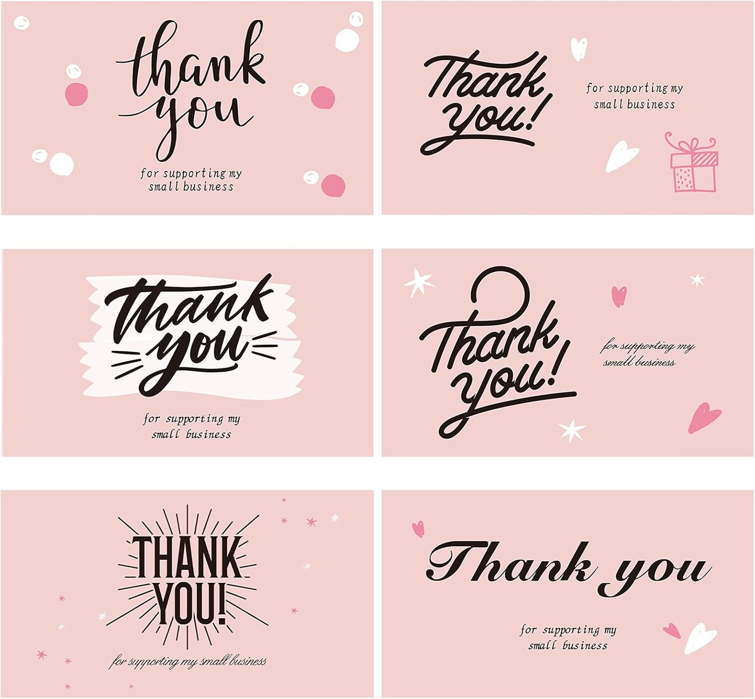 Amazon Com Fzr Legend 1pcs Thank You For Supporting My Small Business Cards 2x3 5 Inch Thank You Cards Bulk Business Gratitude Cards In 6 Styles For Retail Store Online Handmade Products Gift