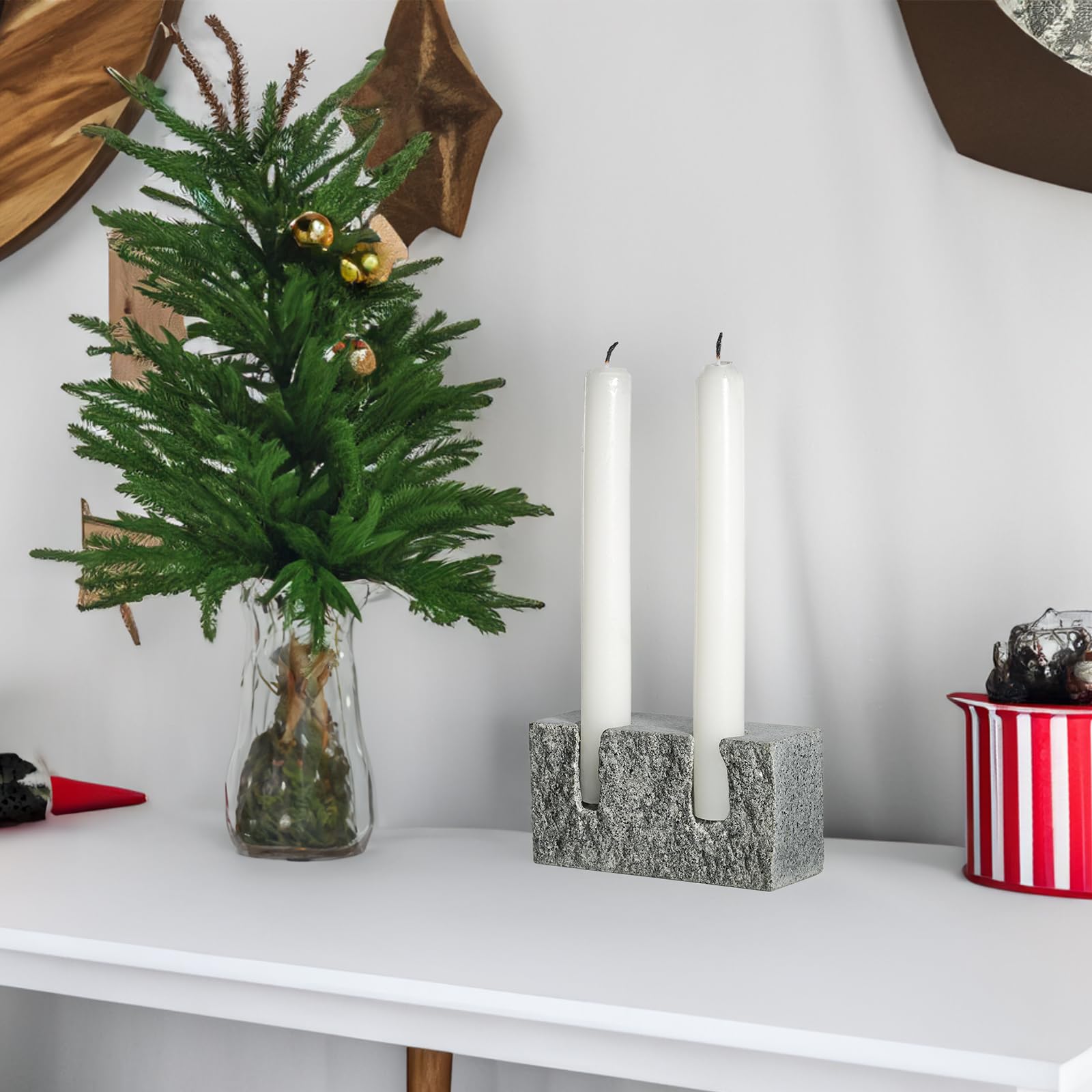 Koville Luxus Marmor Kerzenhalter 2 Löcher