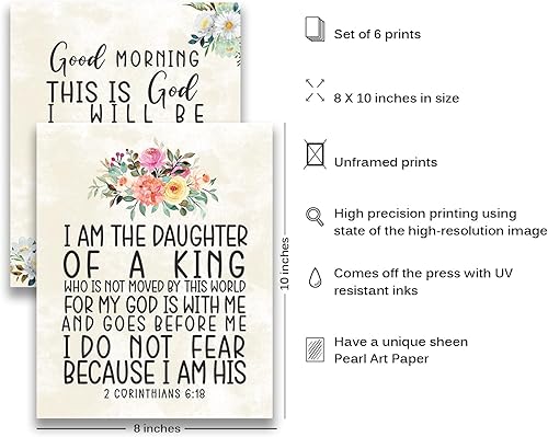 Miniatura 6 de Decoración de pared religiosa, arte de pared con versículo bíblico, impresión motivacional de escritura cristiana, decoración de pared para