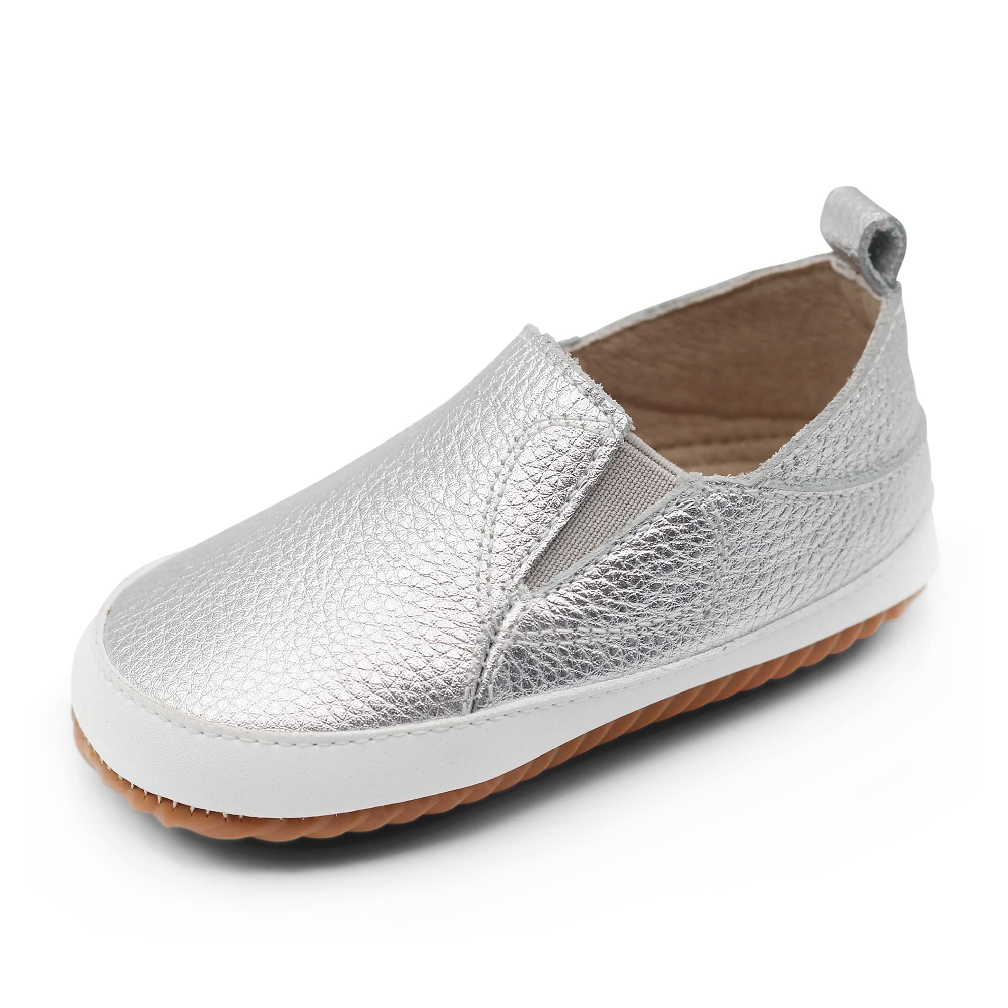 Dotty FishLeather Baby Slip-on Trainers Unisex Baby First Walker Shoe