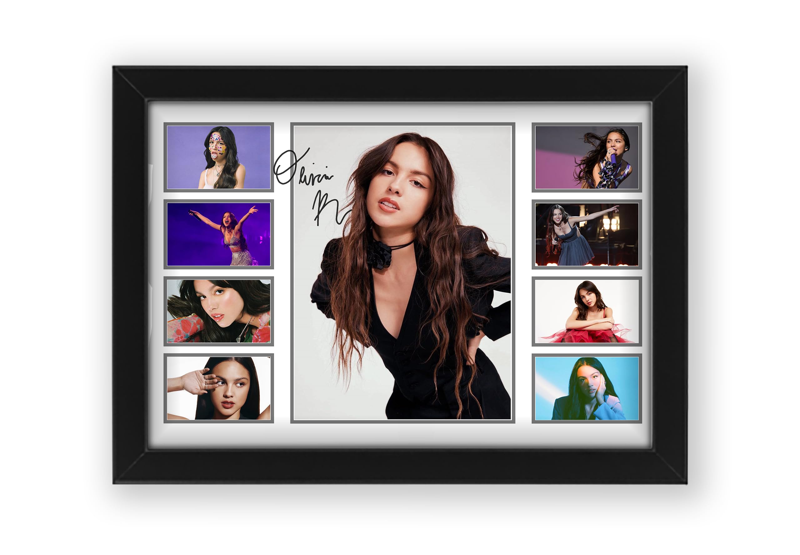 AllStarMediaOlivia Rodrigo Signed Poster Print - Limited Edition Autograph Fan Gift – Collectible Memorabilia Merchandise (Framed A4 (30x21cm))