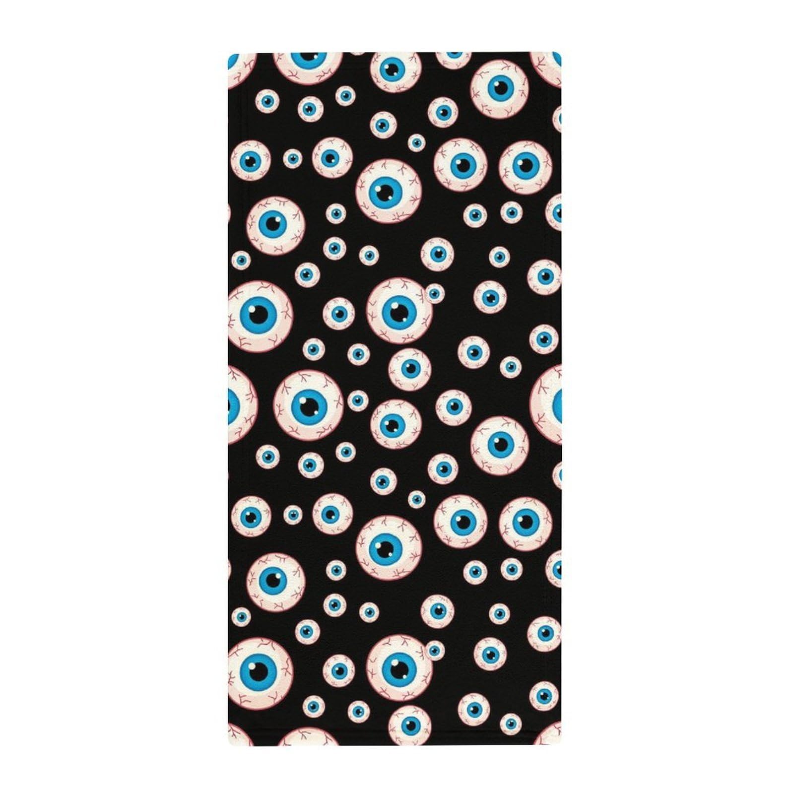 Anceky Luxury Guest Face Towels, Trippy Eyeballs Pattern Soft Absorbent Hand Towels for Hotels, Bathrooms & Spa Decoration