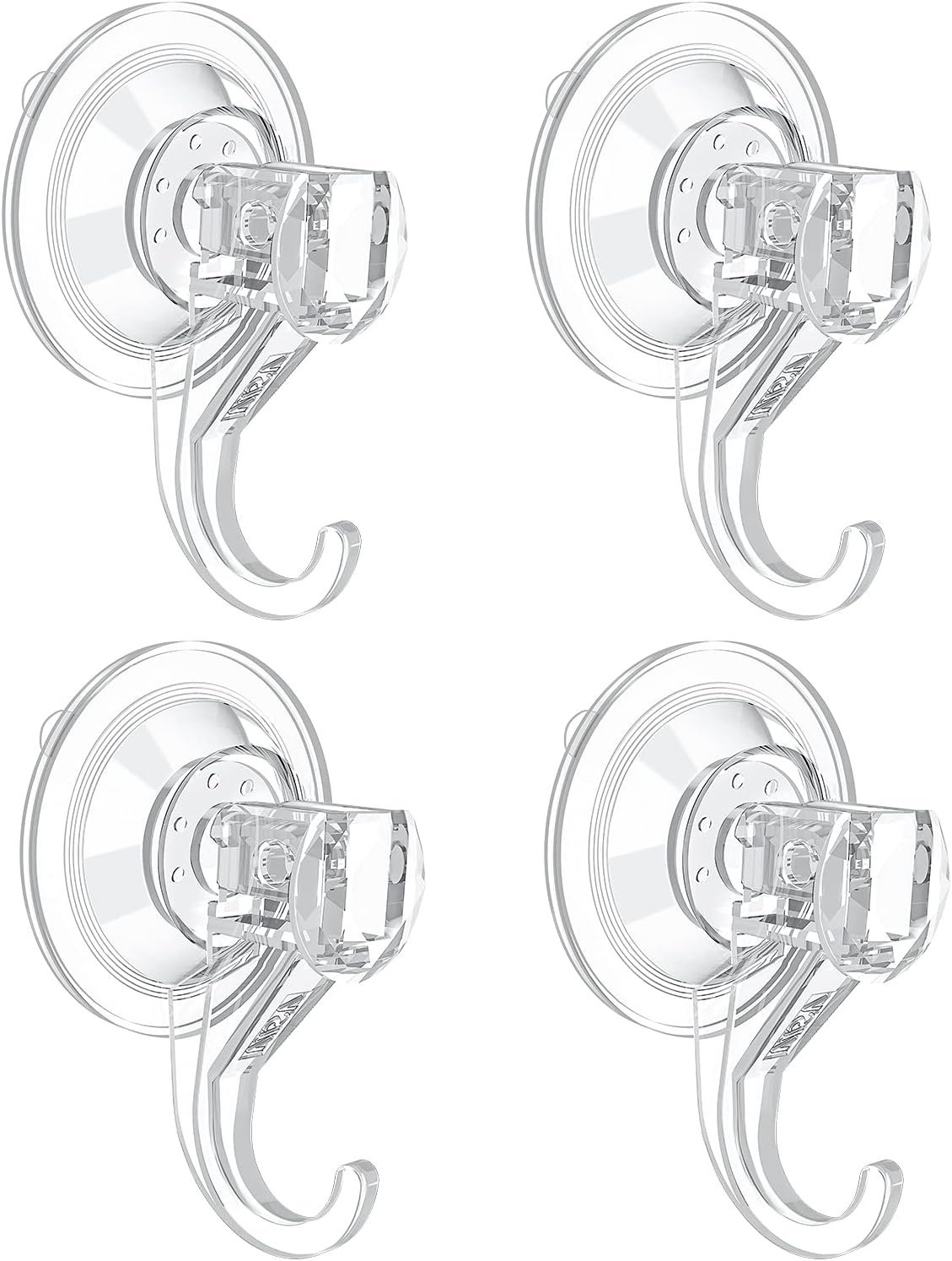 VIS'V Suction Cup Hooks, Small Clear Heavy Duty Vacuum Suction Hooks