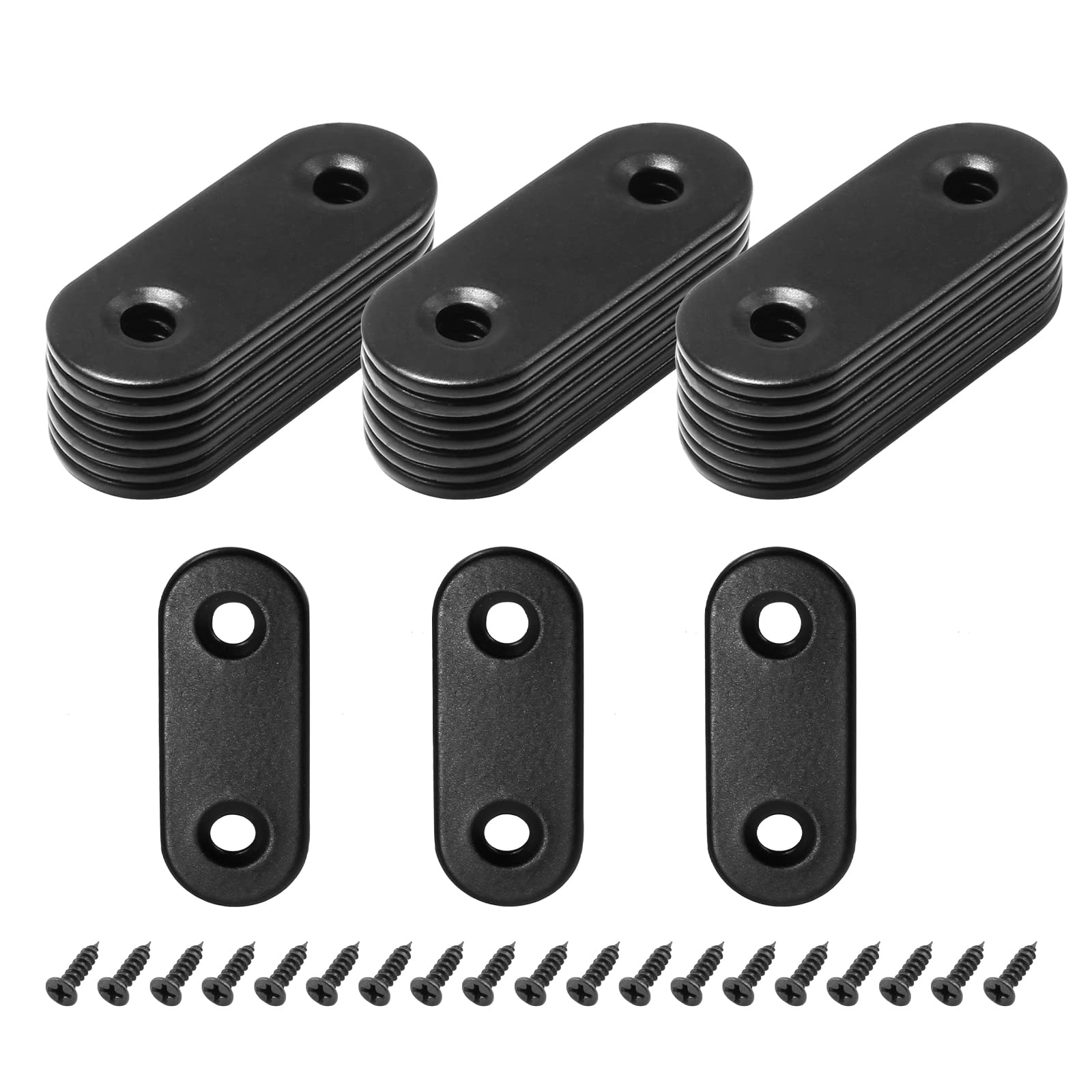 Rierdge 24 Sets 1.5 Inch Stainless Steel Flat Plate Straight Bracket