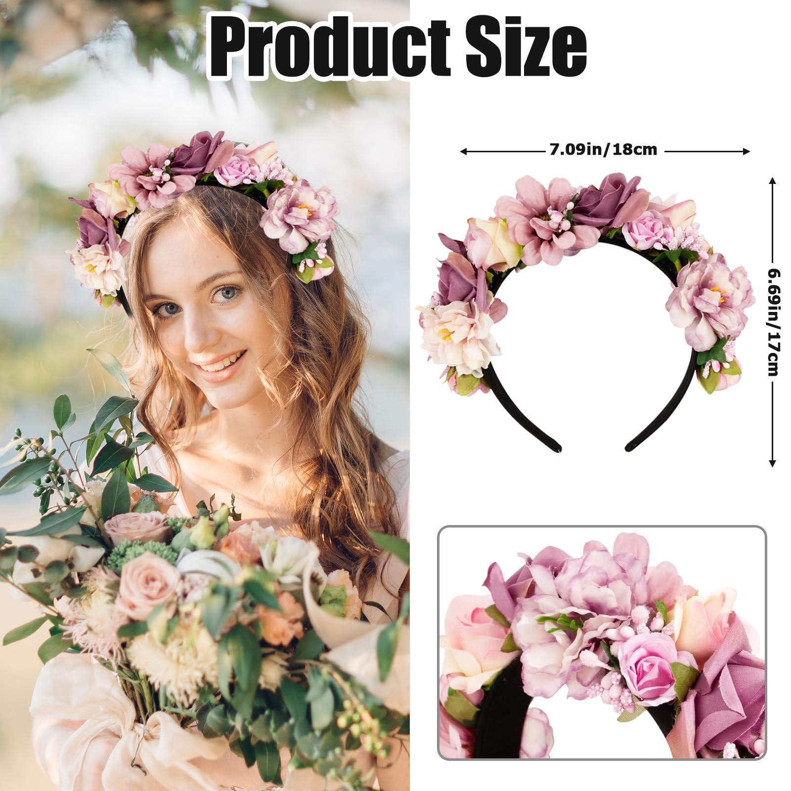 Diadema Con Flores Para Mujer, Guirnalda Para Novia, Boda, R | Meses